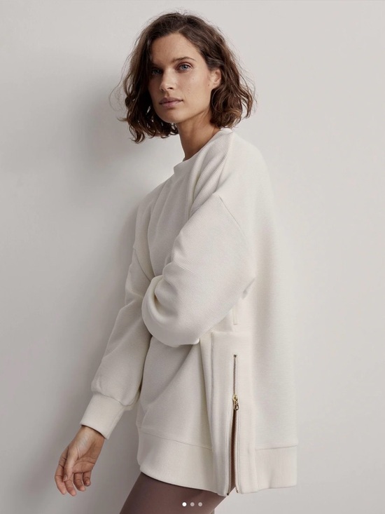 Varley Tops - Varley Sweater Mae Boyfriend Sweat Pullover Oversized Longline Side Zip Sz 1X